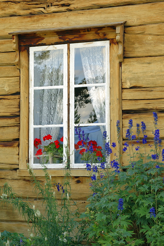 Historic wooden buildings, open air museum near Bardufoss, Norway