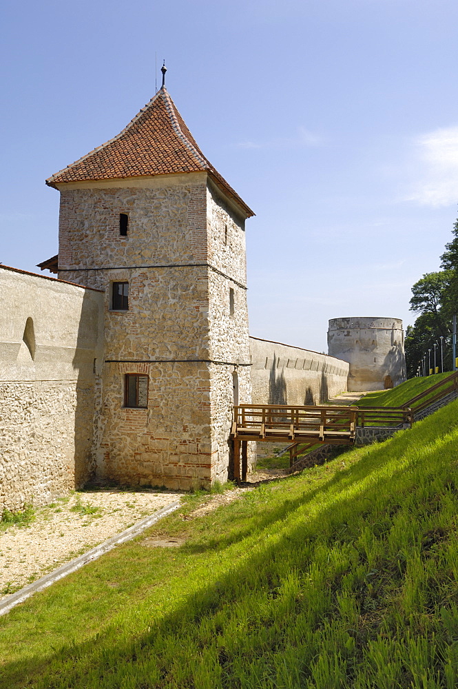 Bastion and city walls, Brasov, Transylvania, Romania, Europe