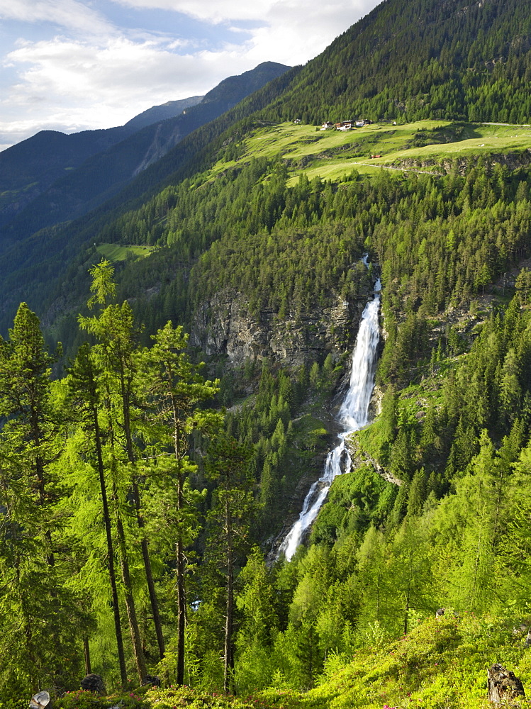 Stuibenfall, Tyrol's highest waterfall, Otztal valley, Tyrol, Austria, Europe