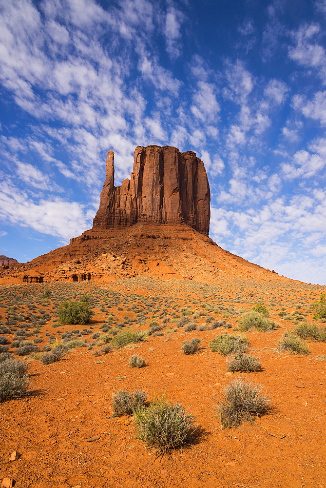 Monument Valley, West Mitten Butte, from Wildcat Trail, Arizona, United States of America, North America