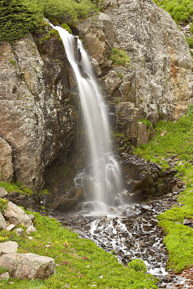 Porphyry Basin Waterfall, San Juan National Forest, Colorado, United States of America, North America