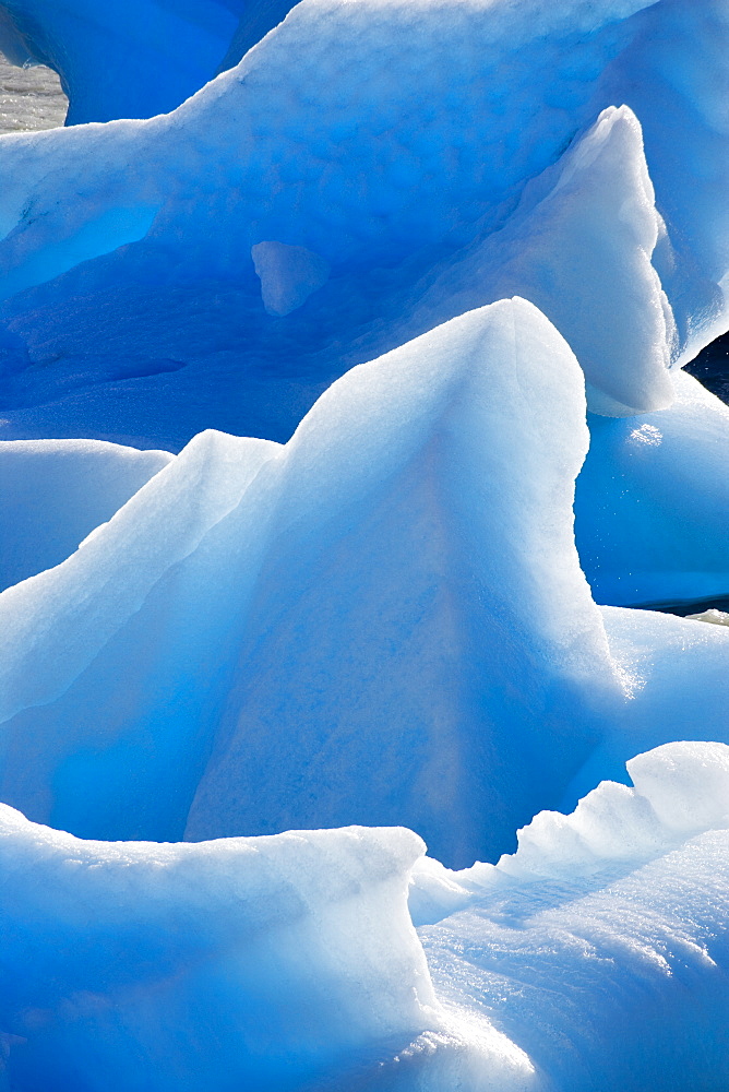 Iceberg patterns, Lago Grey, Torres del Paine National Park, Patagonia, Chile, South America