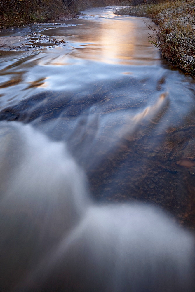 Cascade on Calf Creek on a fall morning, Grand Staircase-Escalante National Monument, Utah, United States of America, North America