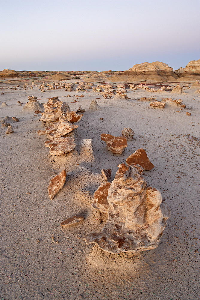 The Egg Factory at dusk, Bisti Wilderness, New Mexico, United States of America, North America