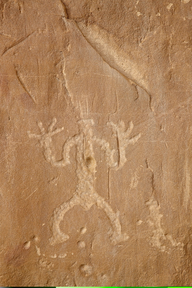 Petroglyph near Chetro Ketl, Chaco Culture National Historical Park, New Mexico, United States of America, North America