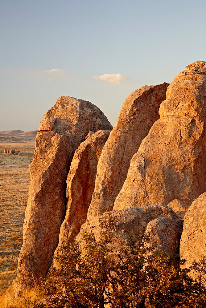 Boulders at sunset, City of Rocks State Park, New Mexico, United States of America, North America