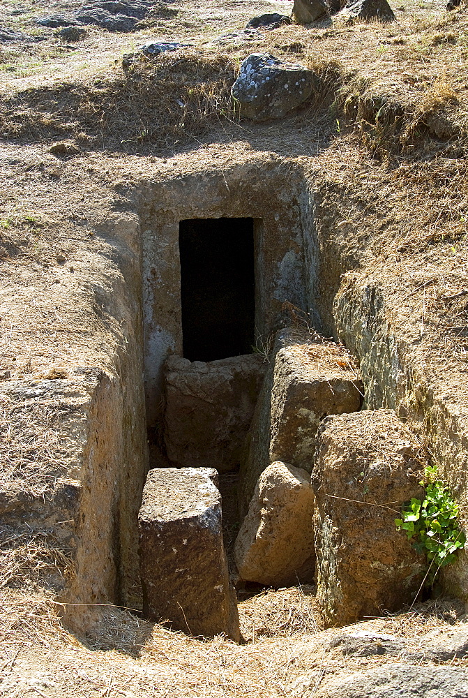 Tomb, Etruscan Necropolis of Ara del Tufo, Tuscania, Viterbo, Lazio, Latium, Italy, Europe