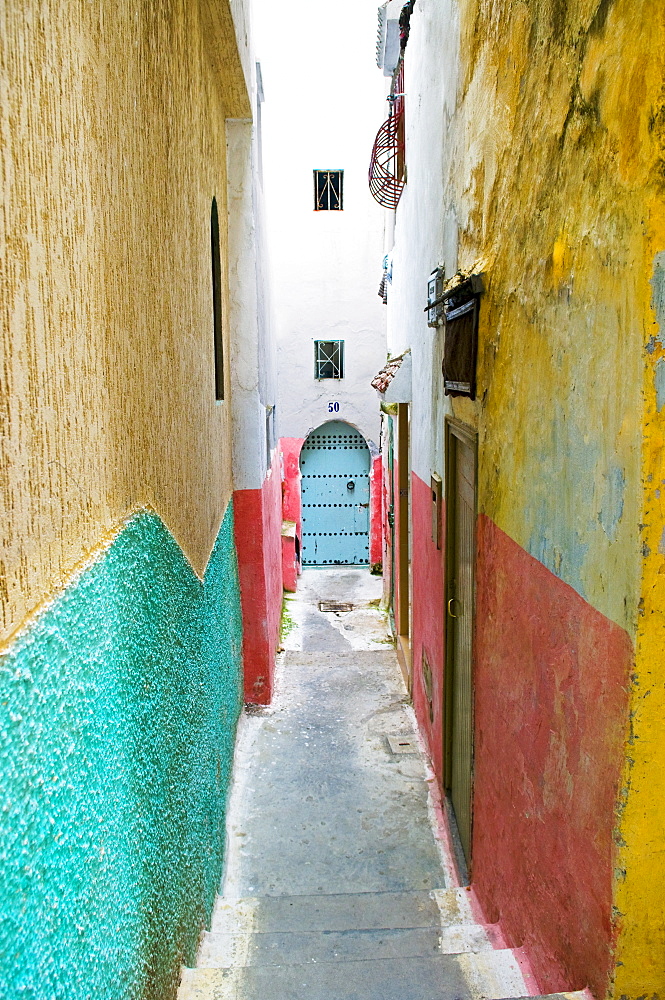 Street in the Kasbah, Tangier, Morocco, North Africa, Africa