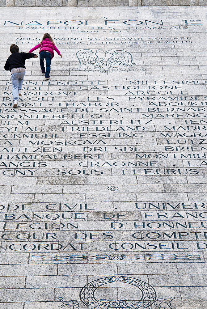 Names of battles fought by Napoleon, Memorial to Napoleon in Place du Casone, Ajaccio, Corsica, France, Europe