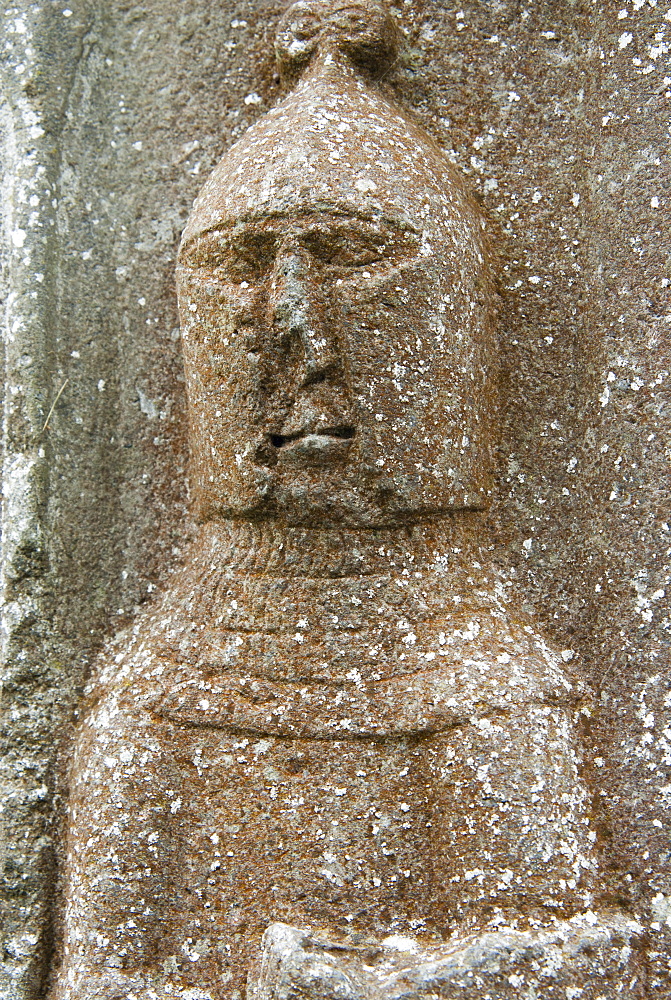 High relief of a warrior, Jerpoint Abbey, County Kilkenny, Leinster, Republic of Ireland (Eire), Europe