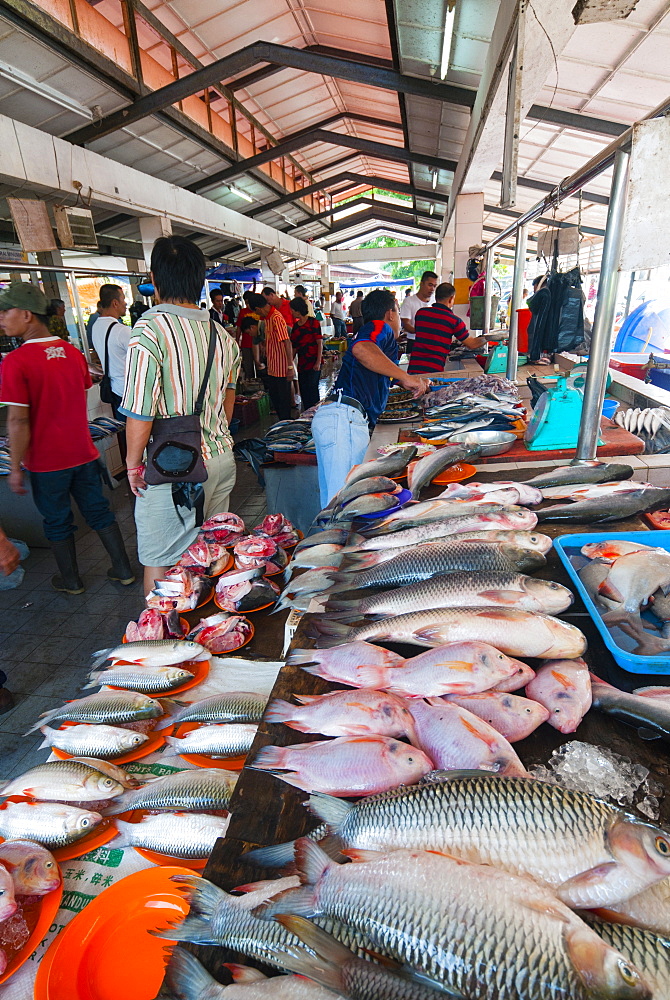 Food market, Kuching, Sarawak, Malaysian Borneo, Malaysia, Southeast Asia, Asia