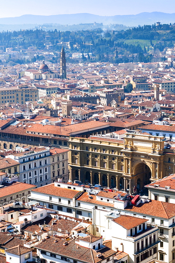 View over Florence from the Duomo, UNESCO World Heritage Site, Florence (Firenze), Tuscany, Italy, Europe