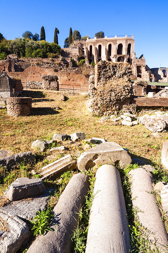 Columns at Roman Forum, UNESCO World Heritage Site, Rome, Lazio, Italy, Europe