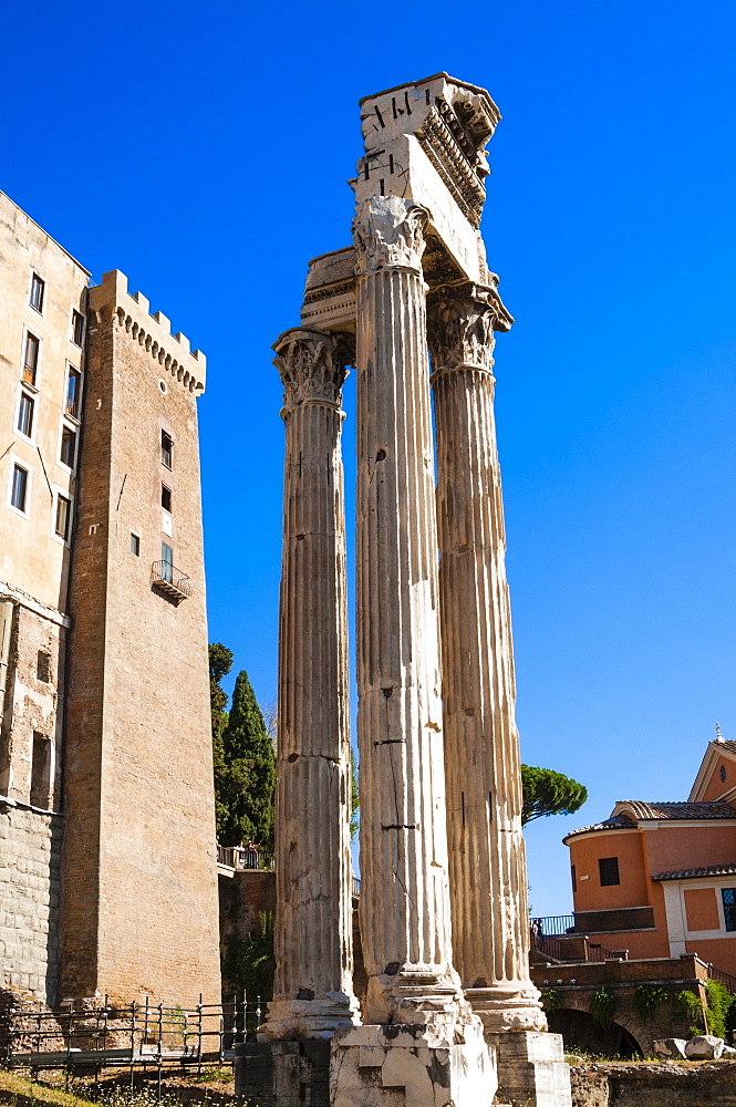 Temple of Vespasianus, Roman Forum, UNESCO World Heritage Site, Rome, Lazio, Italy, Europe