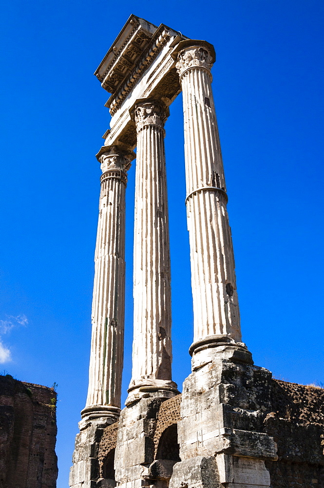 Temple of Castor and Pollux, Tempio dei Dioscuri (Dioskouri), Roman Forum, UNESCO World Heritage Site, Rome, Lazio, Italy, Europe