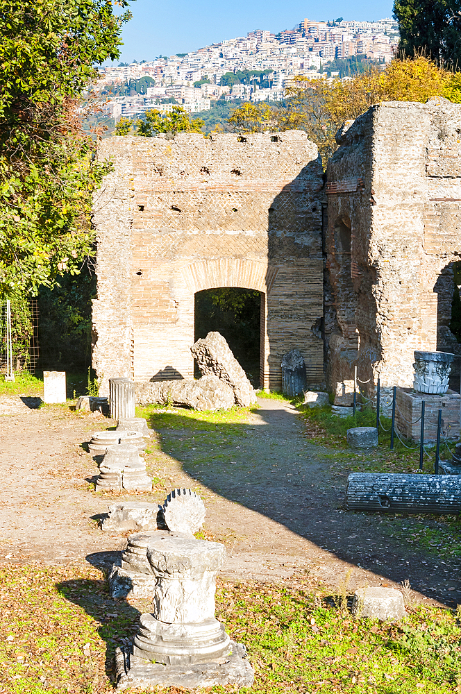 Greek library, Hadrian's Villa, UNESCO World Heritage Site, Tivoli, Province of Rome, Latium (Lazio), Italy, Europe