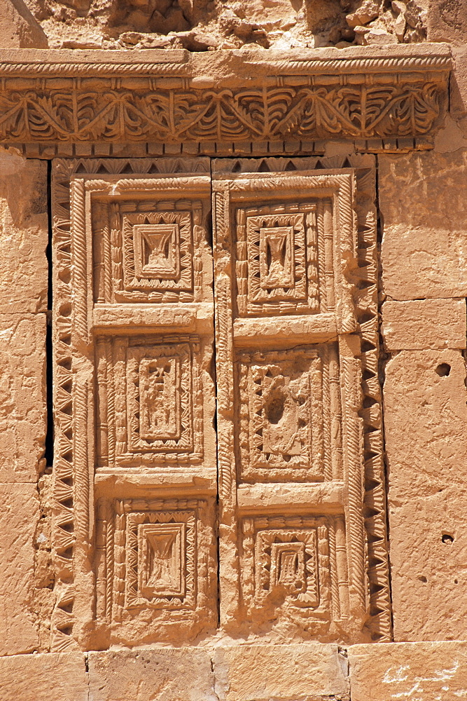 Tomb gate, North necropolis, Ghirza, Cyrenaica, Libya, North Africa, Africa