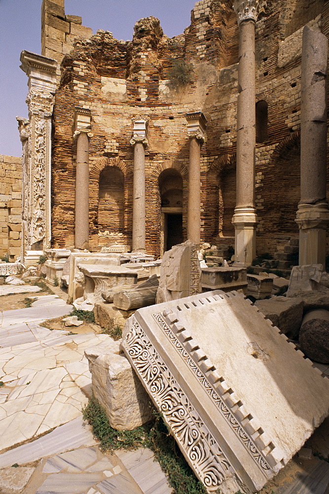 Justice Basilica, Leptis Magna, UNESCO World Heritage Site, Tripolitania, Libya, North Africa, Africa