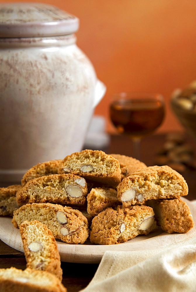 Cantuccini, Tuscan biscuits with hazelnuts and almonds, Tuscany, Italy, Europe