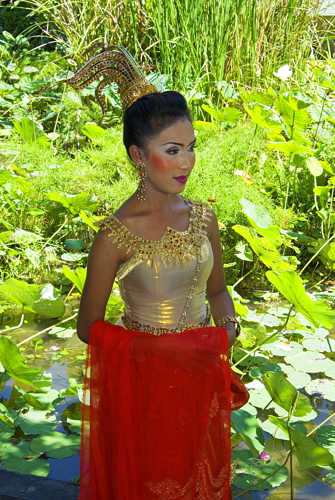 Girl in traditional Thai clothes, Phuket, Thailand, Southeast Asia, Asia