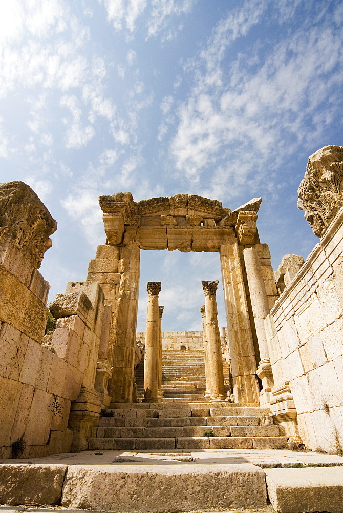 Tha Cathedral, Jerash (Gerasa), a Roman Decapolis city, Jordan, Middle East