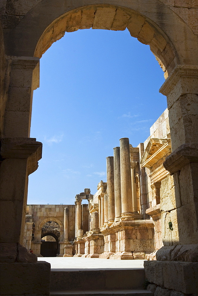 South Theatre, Jerash (Gerasa), a Roman Decapolis city, Jordan, Middle East