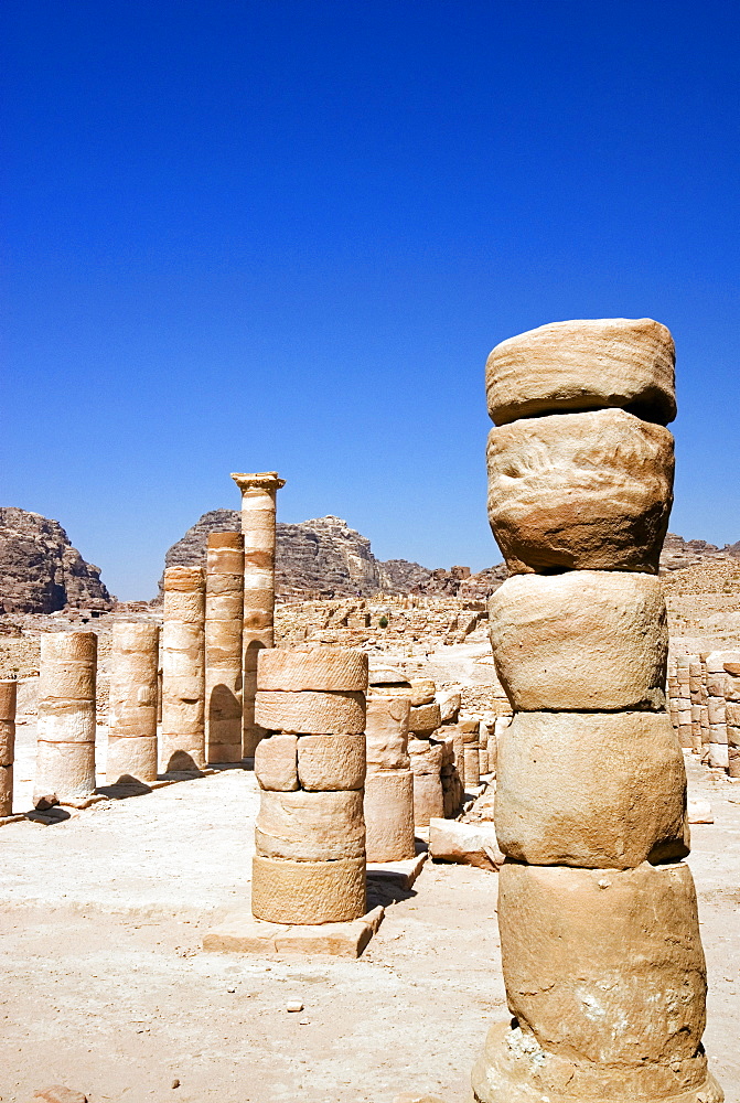 Great Temple, Petra, UNESCO World Heritage Site, Jordan, Middle East