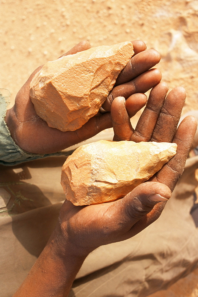 Palaeolithic axes, Southwest Desert, Libya, North Africa, Africa