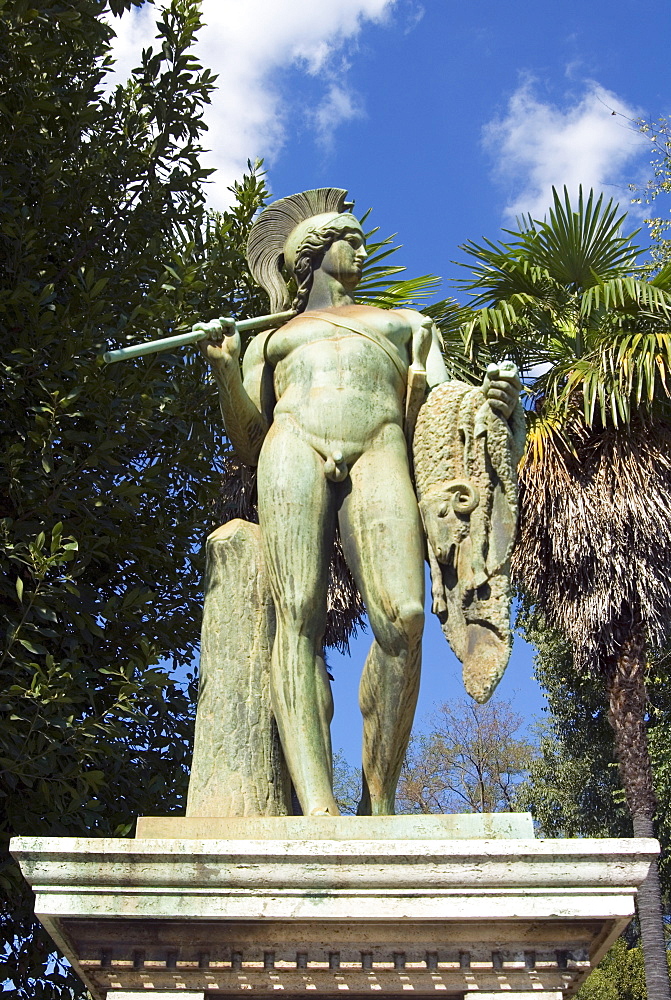 Statue of Warrior in Thorvalosen Square, Rome, Lazio, Italy, Europe