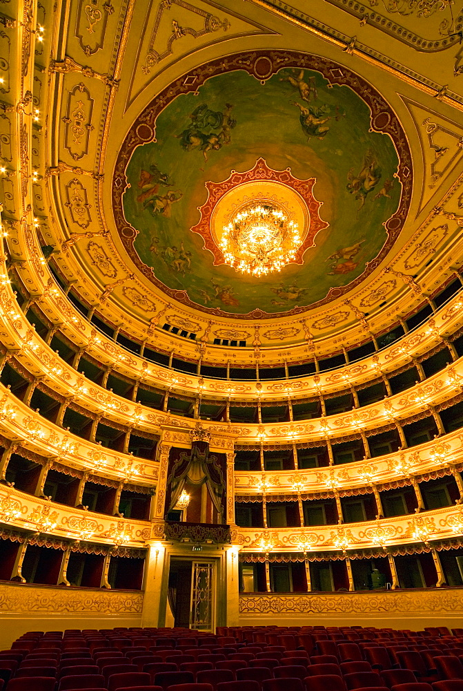 Interior of Teatro Regio, Parma, Emilia Romagna, Italy, Europe