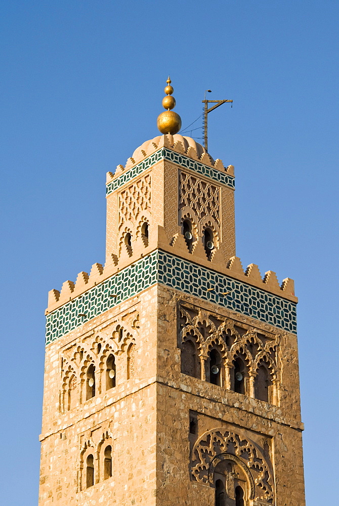 Minaret of the Koutoubia Mosque, UNESCO World Heritage Site, Marrakesh (Marrakech), Morocco, North Africa, Africa