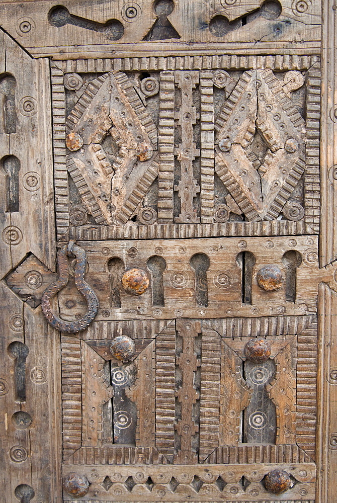 Ancient door for sale in the souk, Marrakech (Marrakesh), Morocco, North Africa, Africa