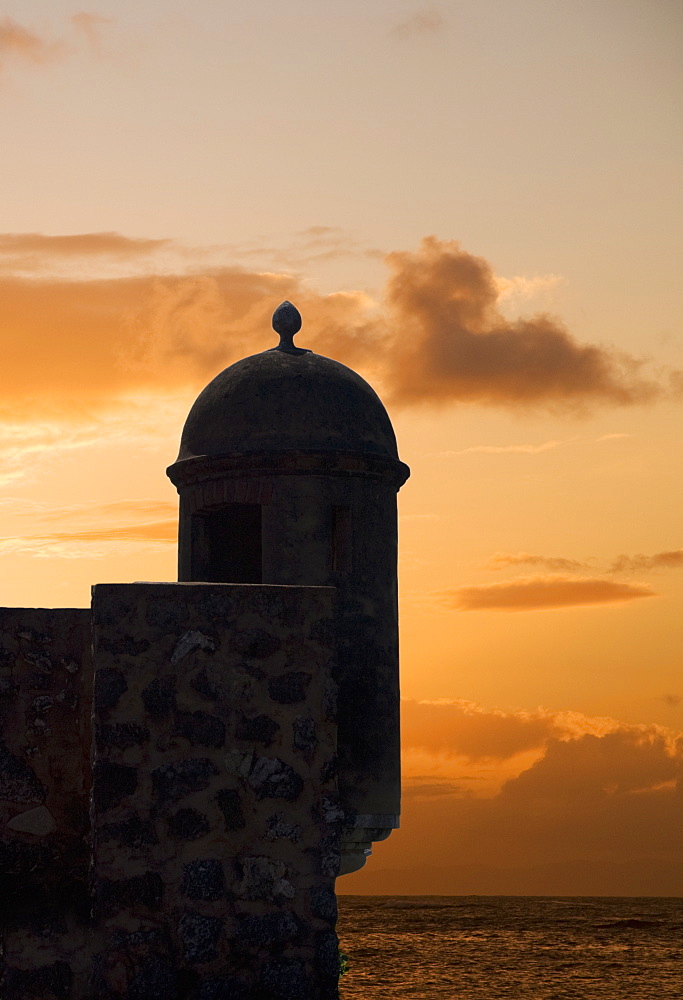 Sunset, Fort San Felipe, Puerto Plata, Dominican Republic, West Indies, Caribbean, Central America