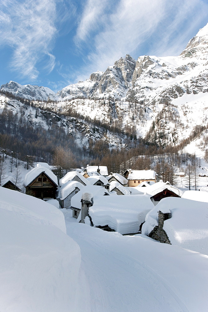 Alps in winter, Alpe Devero, Piedmont Region, Italy, Europe