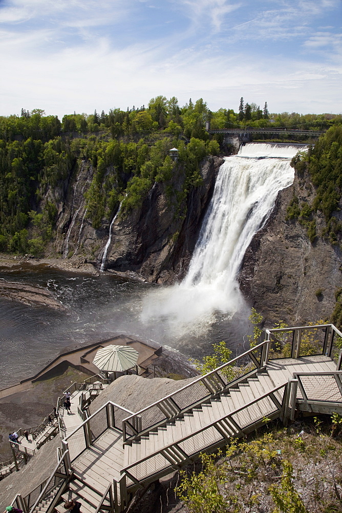 Montmorency Falls, located 10 kms east of Quebec City, Quebec, Canada, North America