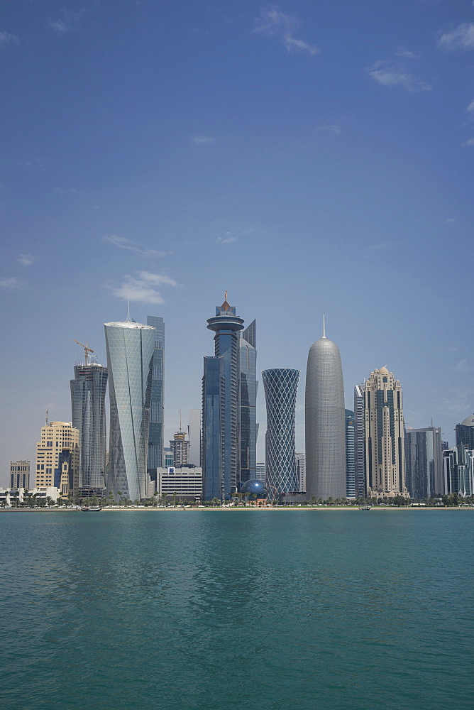 Futuristic skyscrapers in Doha, Qatar, Middle East