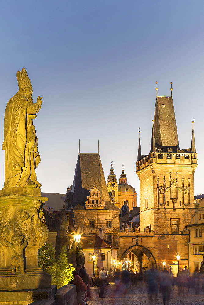 Old Town Bridge Tower from Charles Bridge, UNESCO World Heritage Site, Prague, Czech Republic, Europe