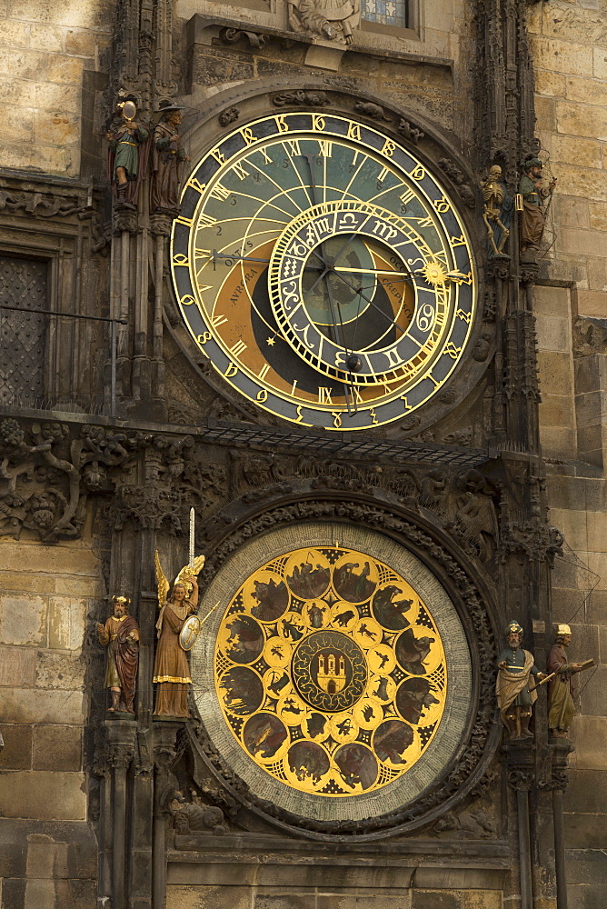 Astronomical clock, Old Town Hall, Prague, Czech Republic, Europe