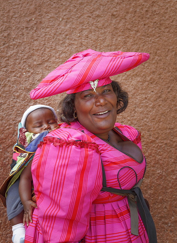 Himba woman and child, Kaokoland, Namibia, Africa