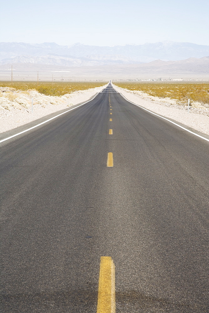 Empty road, Death Valley National Park, California, United States of America, North America