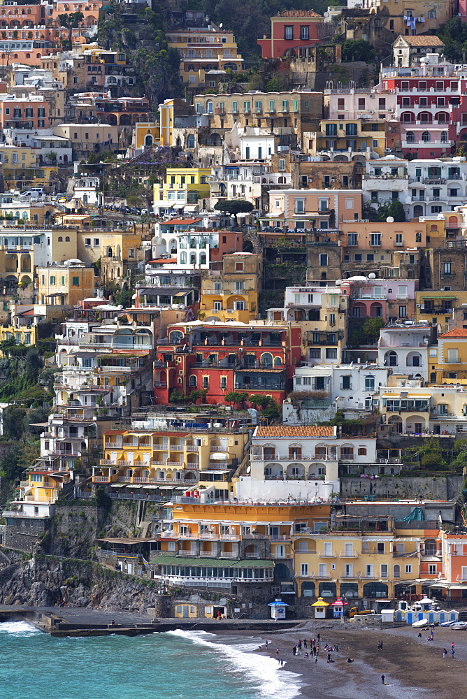 The colourful town of Positano perched on cliffs on the Amalfi Coast (Costiera Amalfitana), UNESCO World Heritage Site, Campania, Italy, Mediterranean, Europe