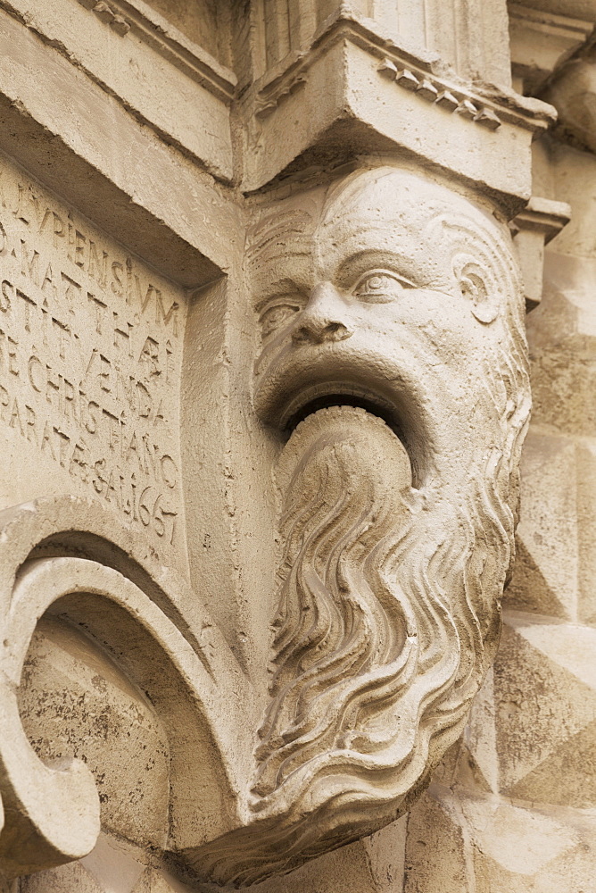 Statue of man with long beard outside a church in Lecce, Puglia, Italy, Europe