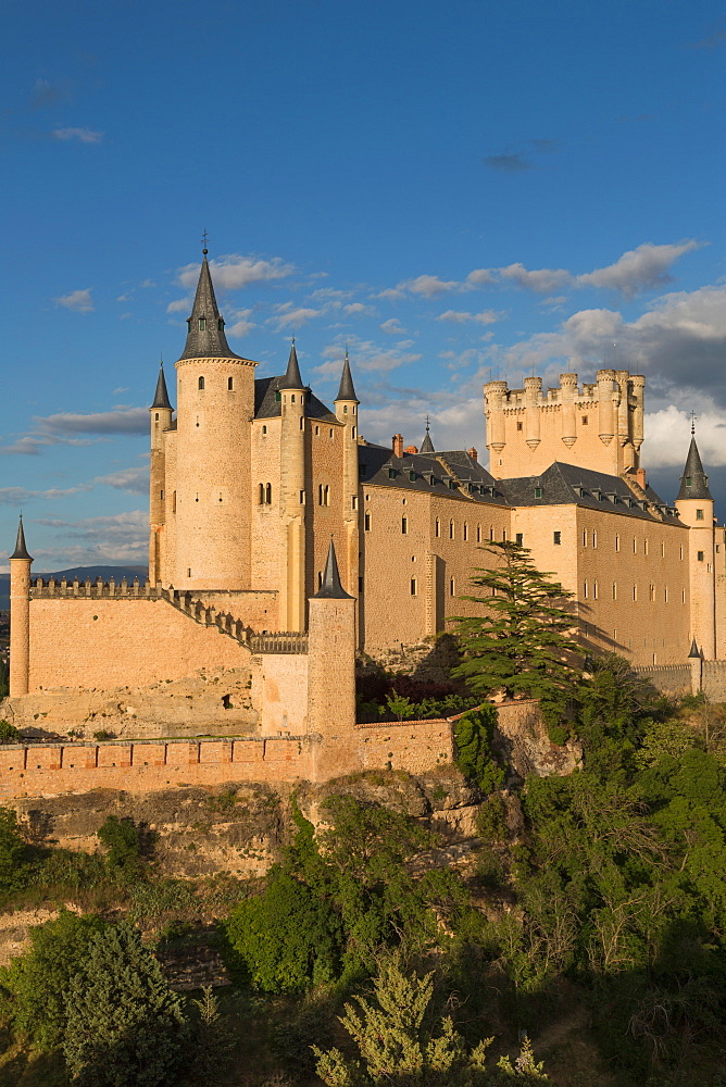 The dramatic fairy-tail towers of the Alcazar of Segovia, Castilla y Leon, Spain, Europe