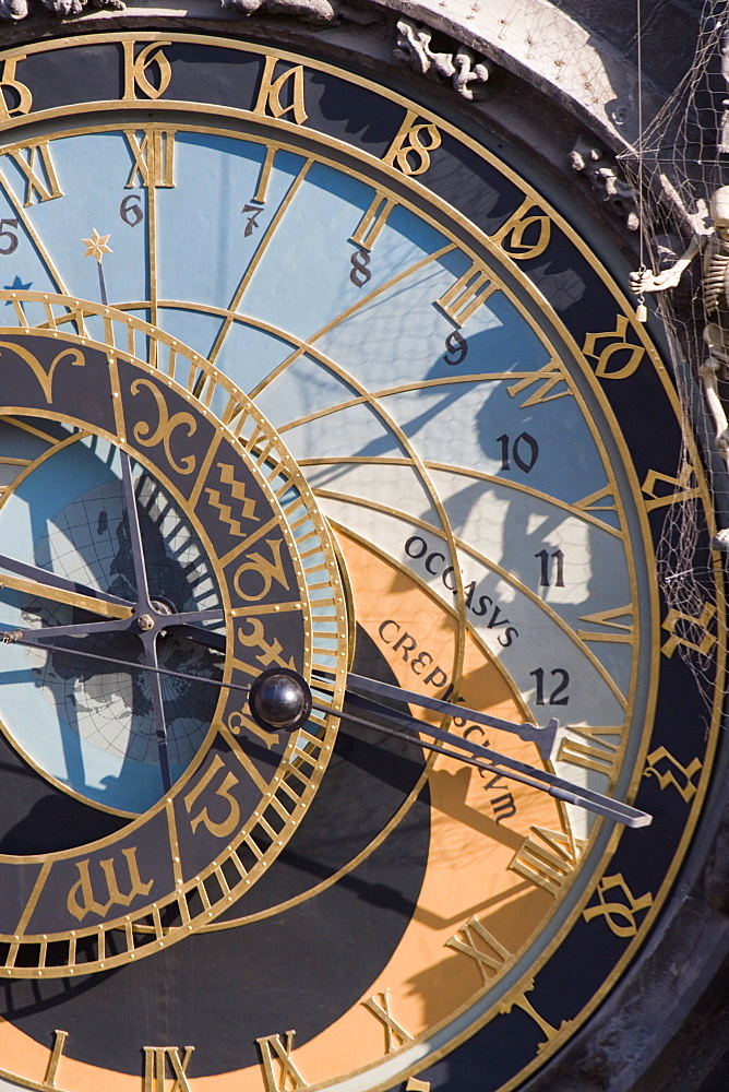 Town Hall Clock (Astronomical clock), Old Town Square, Old Town, Prague, Czech Republic, Europe