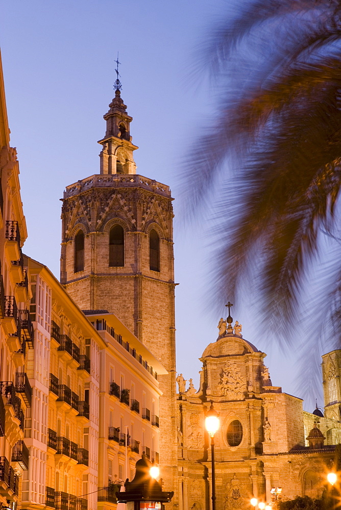 tower, el Miguelet, belfry, cathedral, evening light, Valencia, Costa del Azahar, Spain, Europe