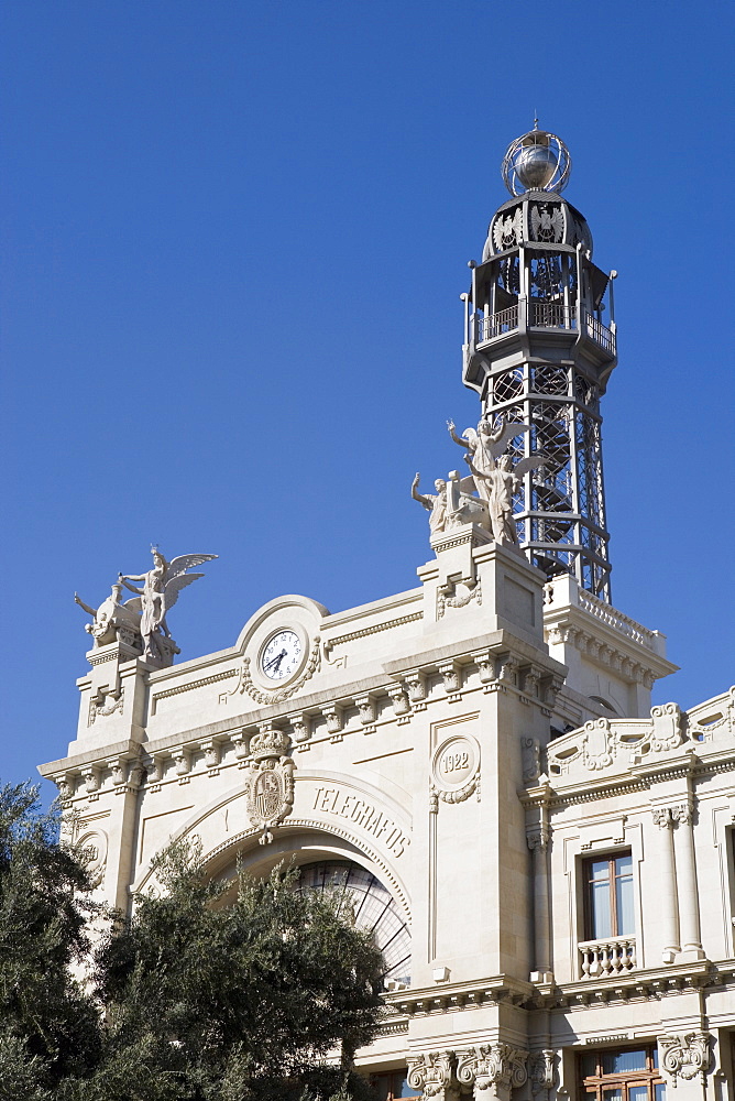 Central post office (Palaccio de Correos y Telegrafos) building, Valencia, Costa del Azahar, Spain, Europe