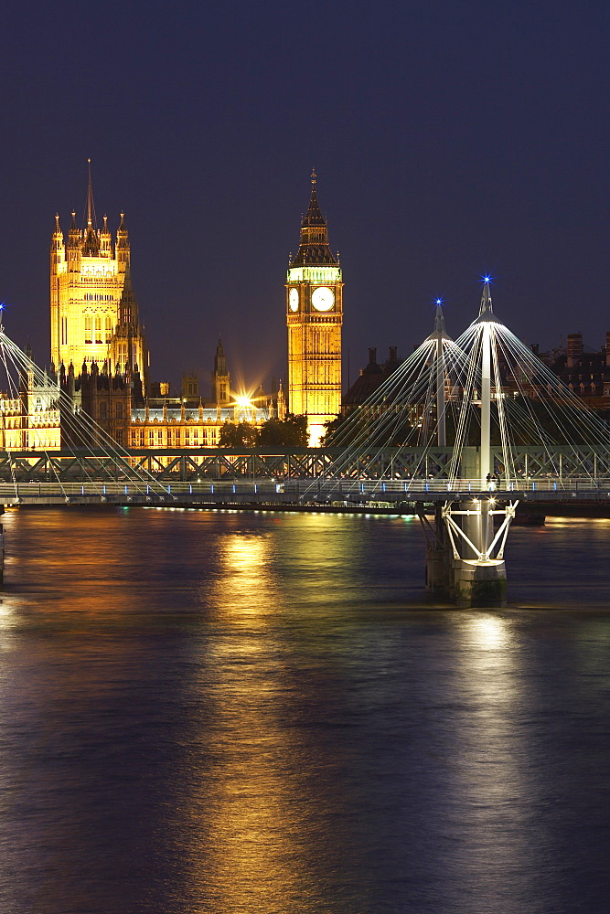 Palace of Westminster viewed from Waterloo Bridge, London, England, United Kingdom, Europe