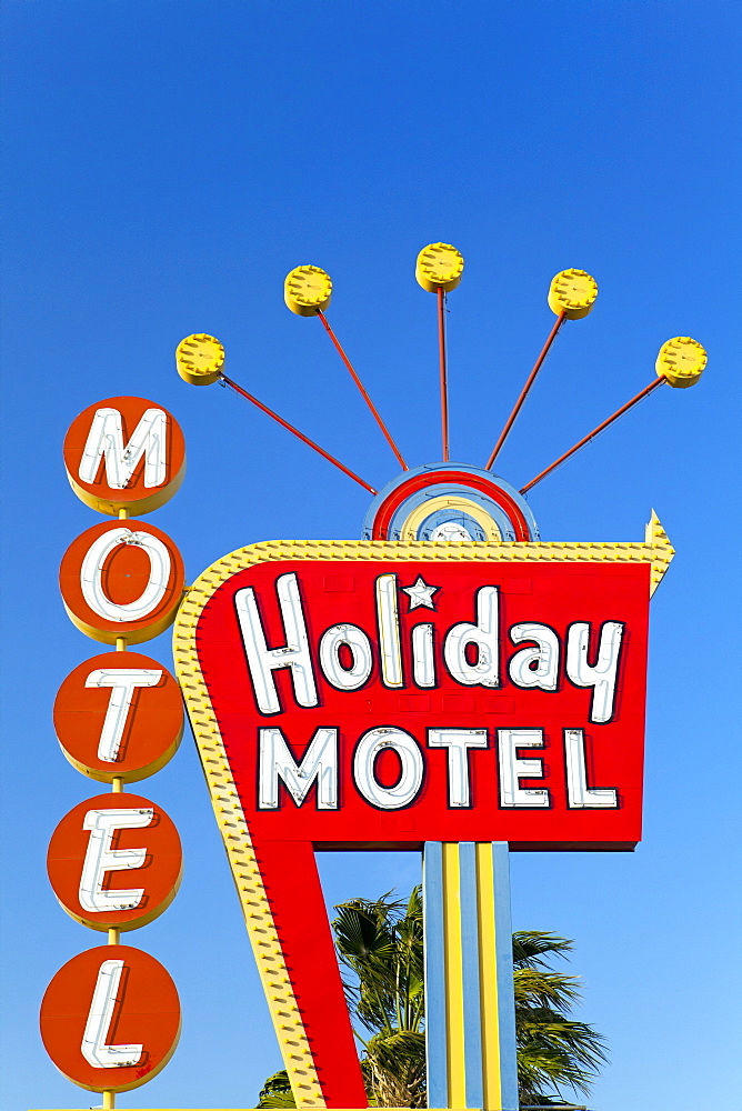 Motel sign, The Strip, Las Vegas, Nevada, United States of America, North America