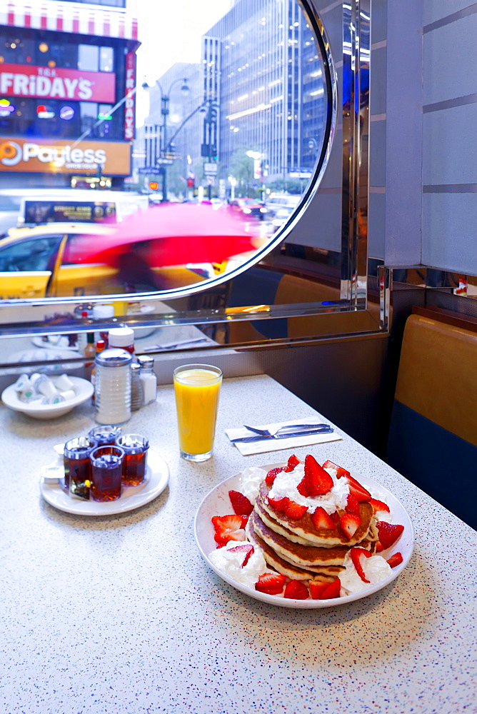 Pancakes, Mid Town Manhattan Diner, New York, United States of America, North America