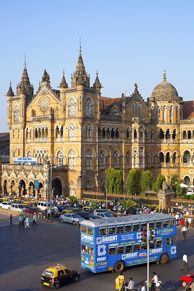 Chhatrapati Shivaji Terminus (Victoria Terminus), UNESCO World Heritage Site, Mumbai, Maharashtra State, India, Asia